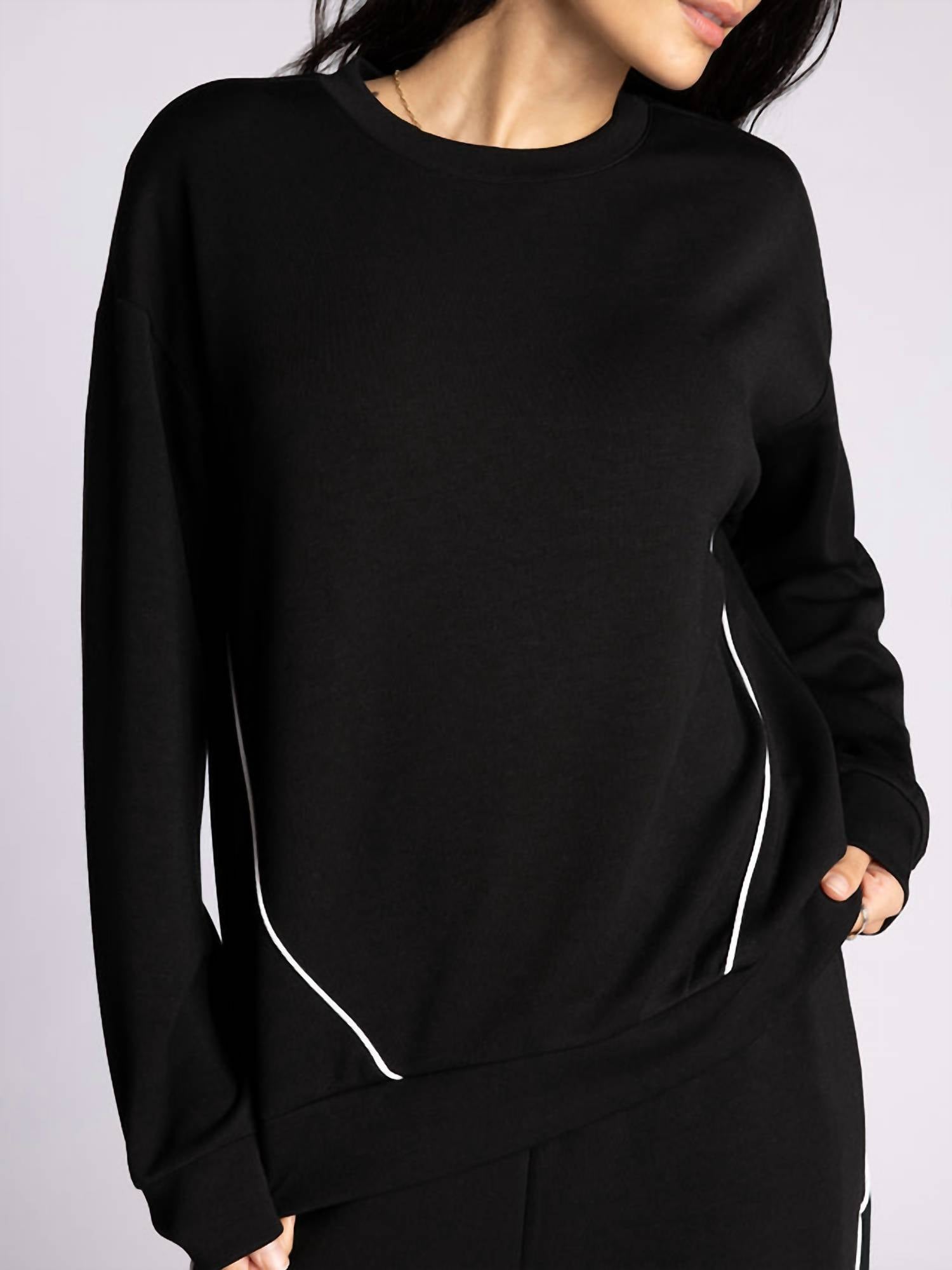 Thread & Supply Britney Top in black - women's long sleeve top