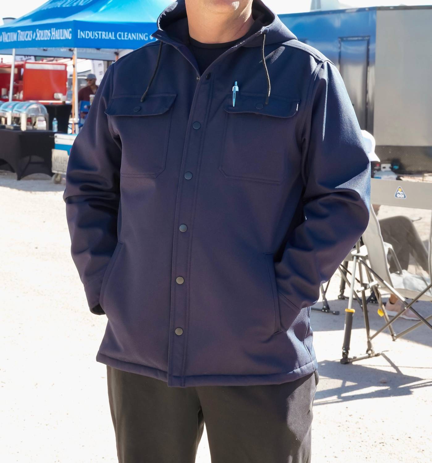 Diamond Apparel - Hooded Shirt Jacket
