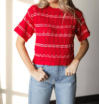 The GREii Forever Yours Top in red - women's t-shirt - detail view