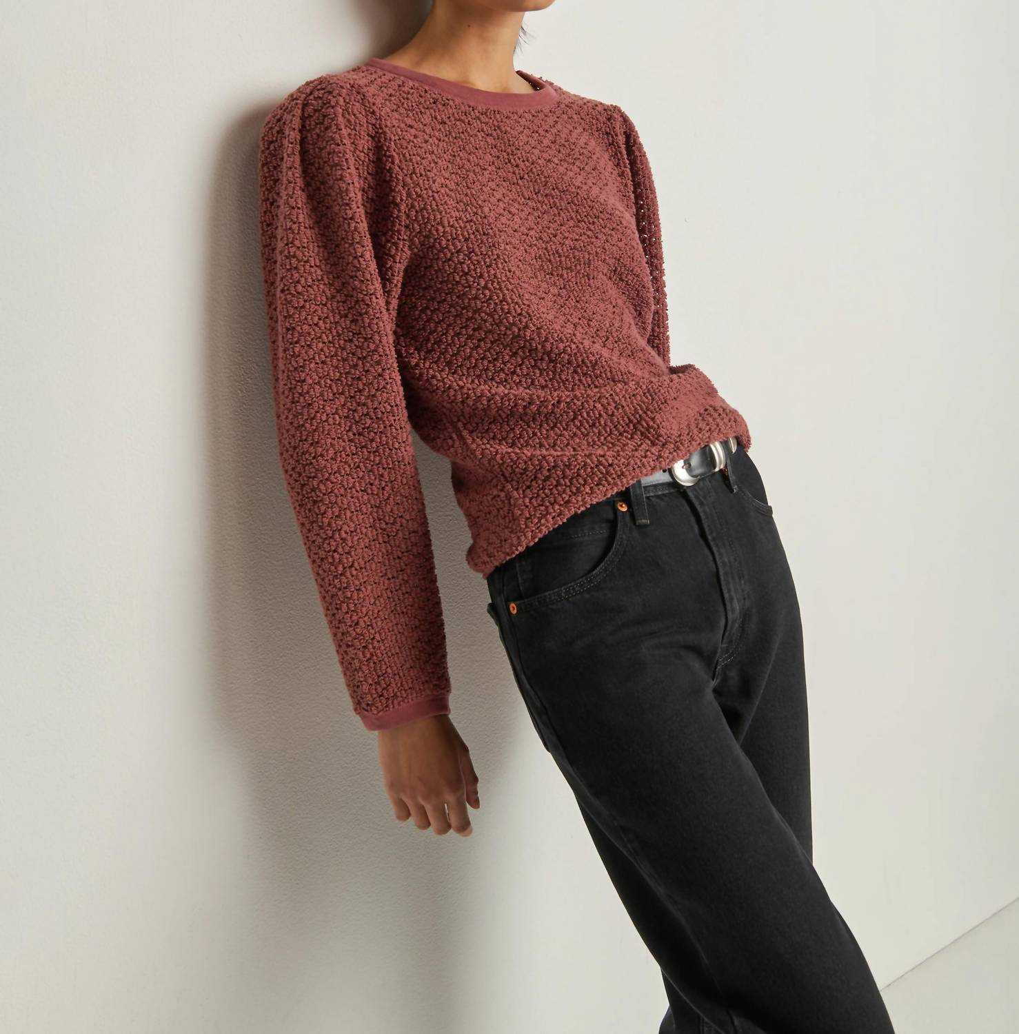 Nation LTD Etta Lace Popover Top in stallion - women's long sleeve top - view 4