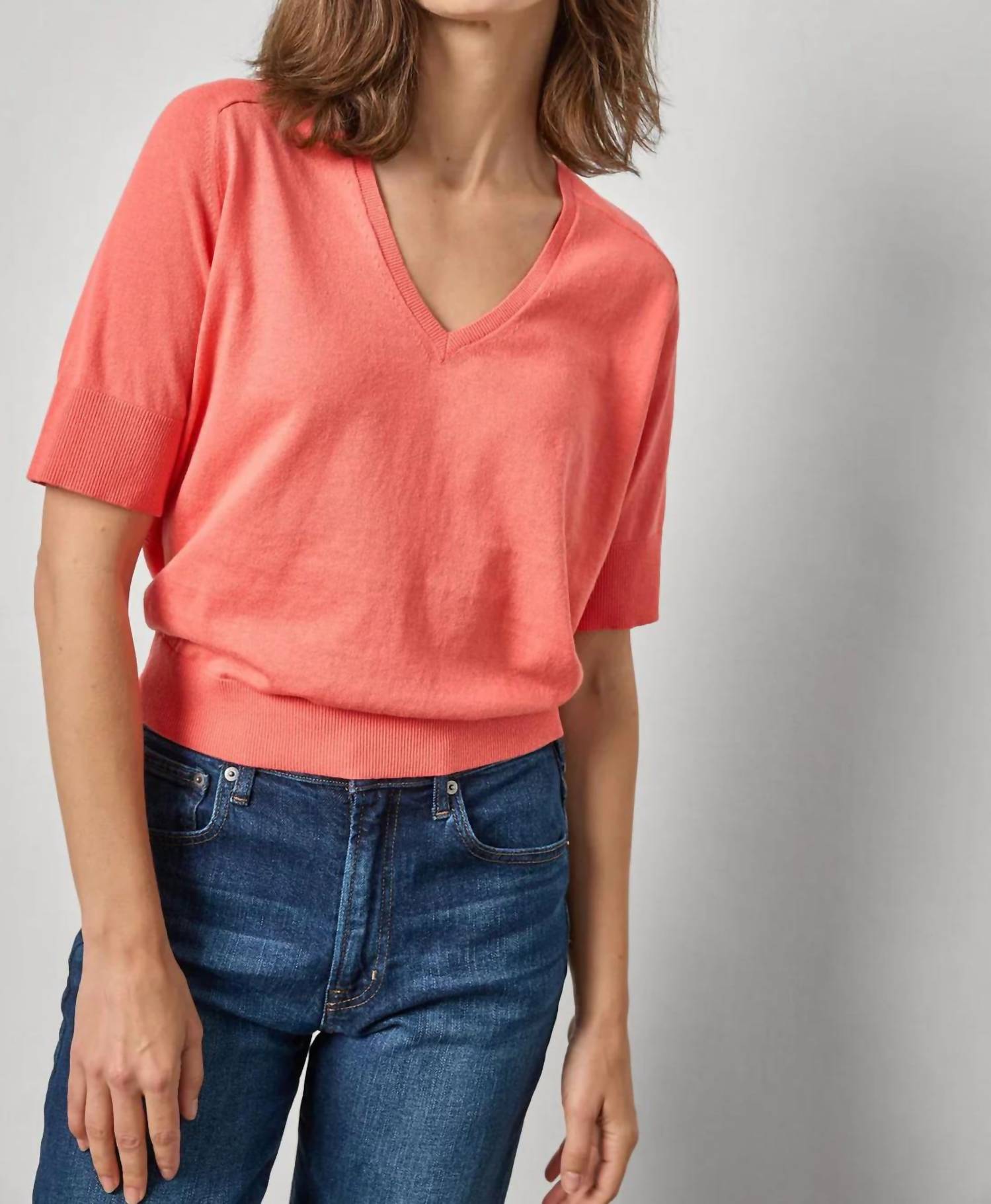 Lilla P - V-Neck Saddle Sleeve Sweater