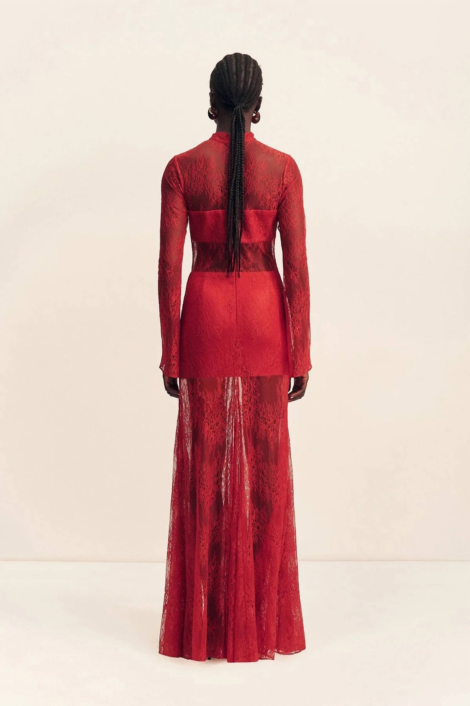 Shona Joy - Labyrinth Lace High Neck Maxi Dress