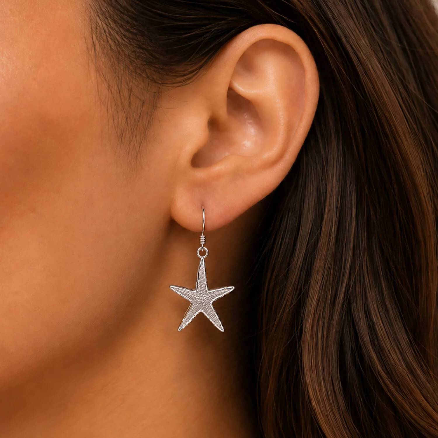 Gold & Honey - Women's Starfish Dangle Earrings