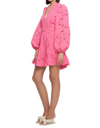 Kivari - Corfu Long Sleeve Mini Eyelet Dress