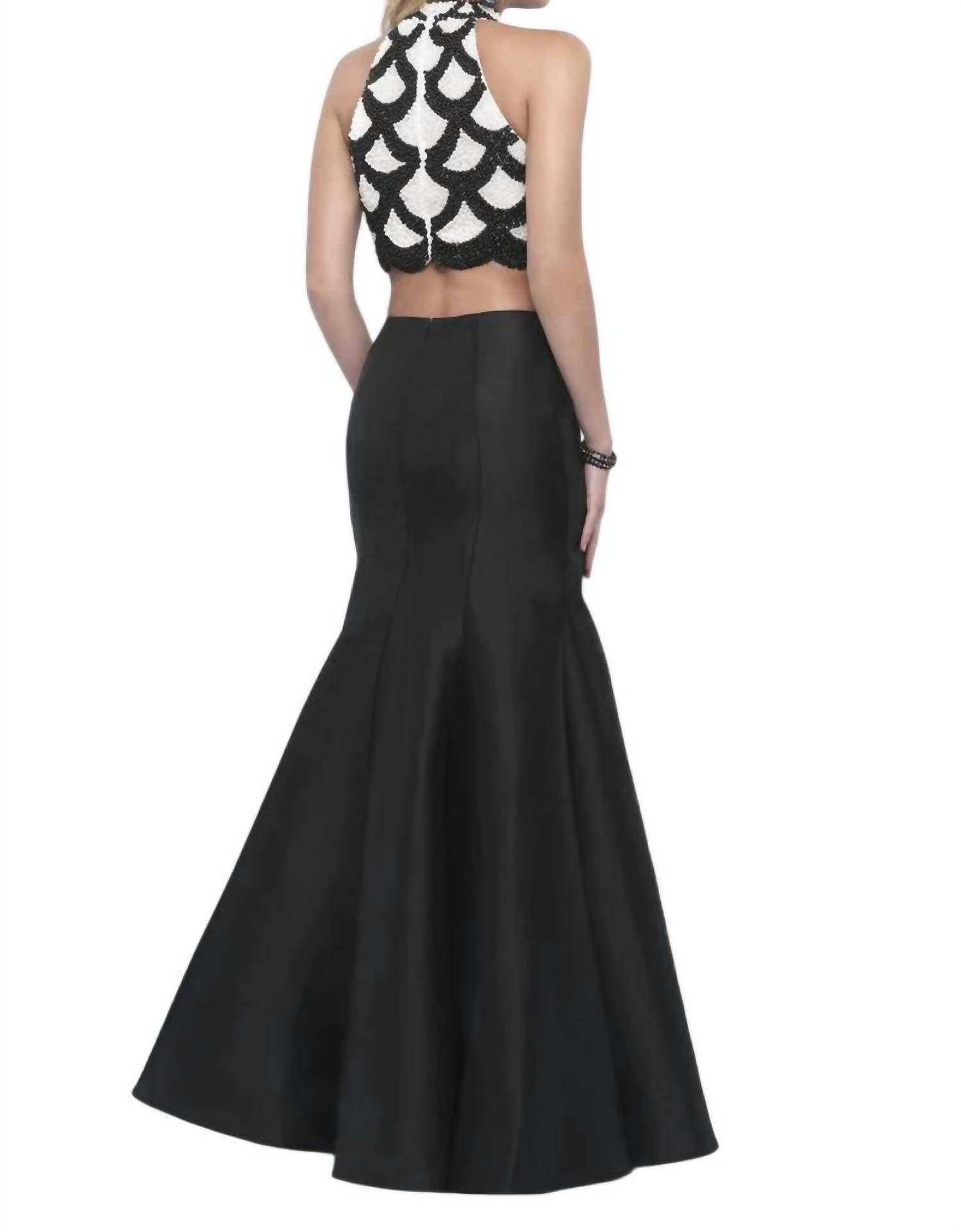Blush Prom - Beaded Scallop Two Piece Prom Dress