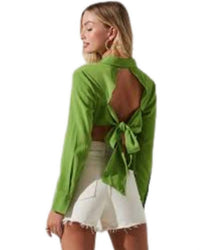 Astr - Romilda Button Up Open Back Top