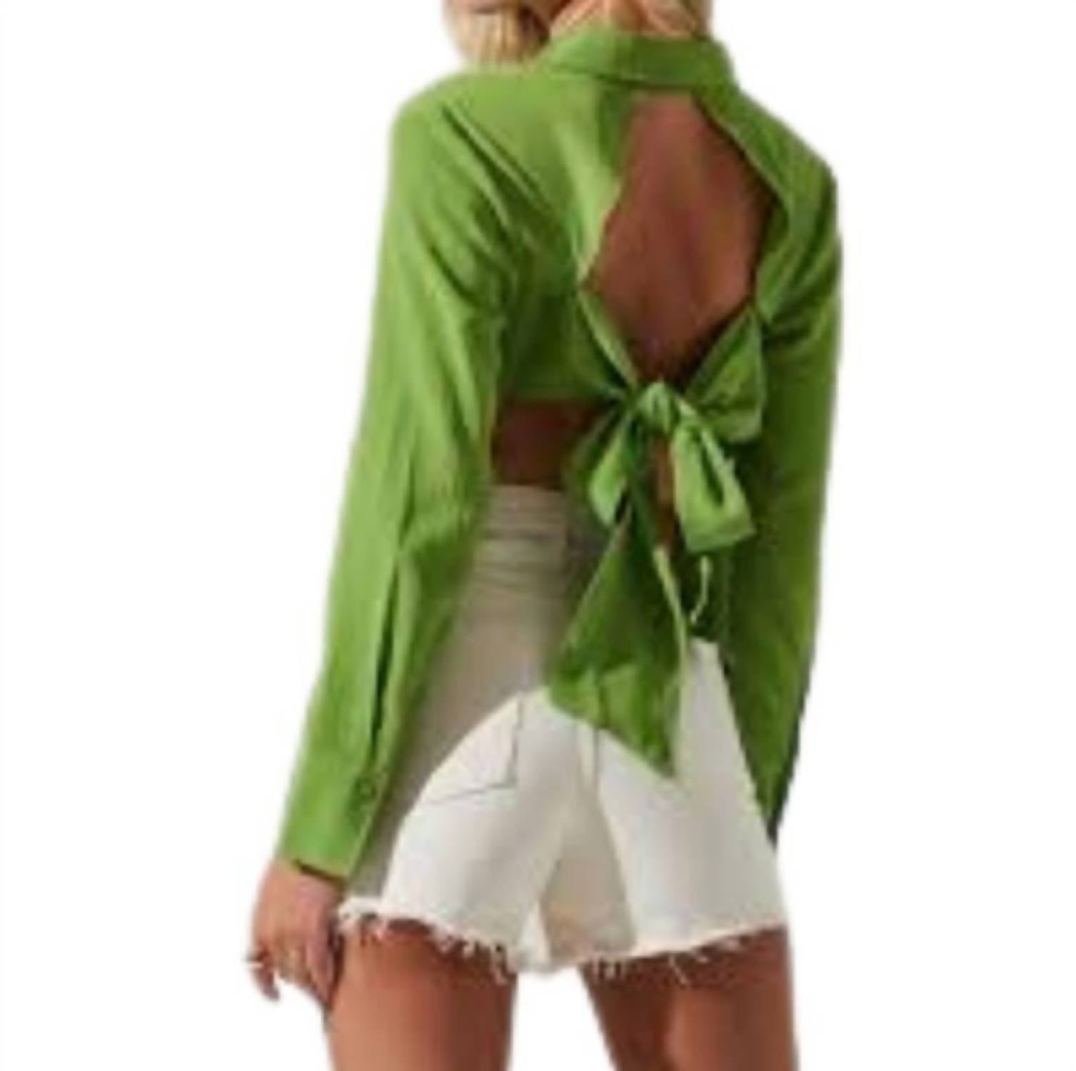 Astr - Romilda Button Up Open Back Top