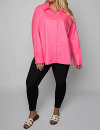 Good American - COATED POPLIN WEEKEND SHIRT