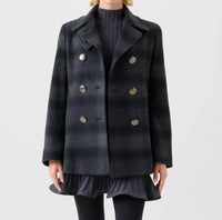 Akris Punto - Women's Blurred Check Wool Pea Coat