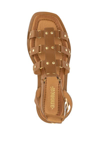 Andrea Women's Studded Gladiator Sandal in honey - women's sandal - alternate view