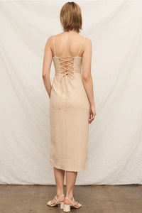 En Creme - The Nivara Lace-back Midi Dress