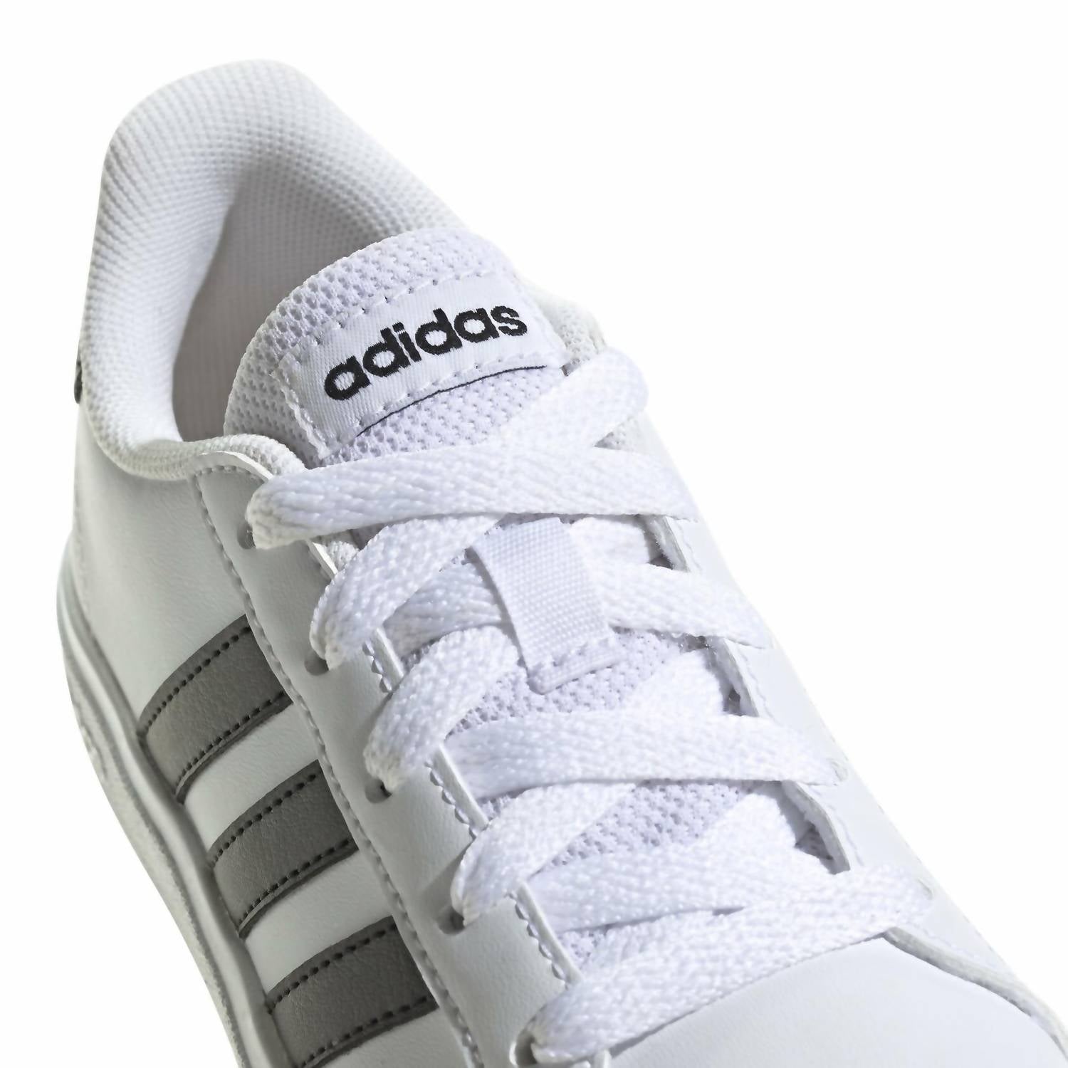 adidas Kid's Grand Court 2.0 Tennis Shoe in white black - kids' sneaker - alternate view
