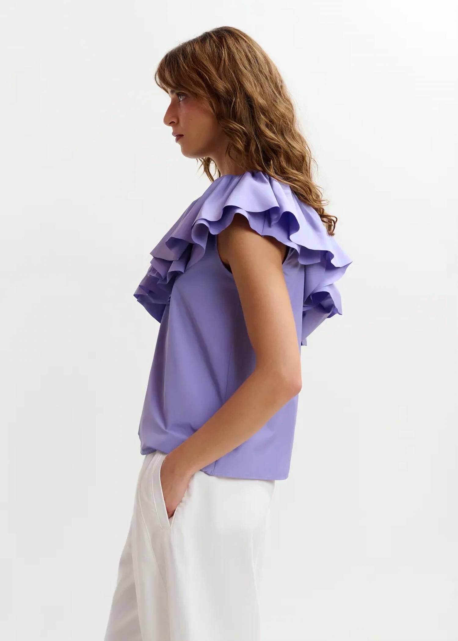 Essentiel Antwerp - Jillian Asymmetric Ruffle Top