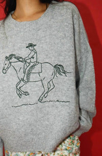 Bailey Rose - Embroidered Cowboy Knit Sweater
