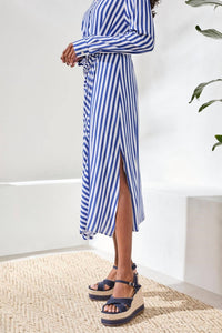 Tribal - Long Sleeve Waist Wrap Dress