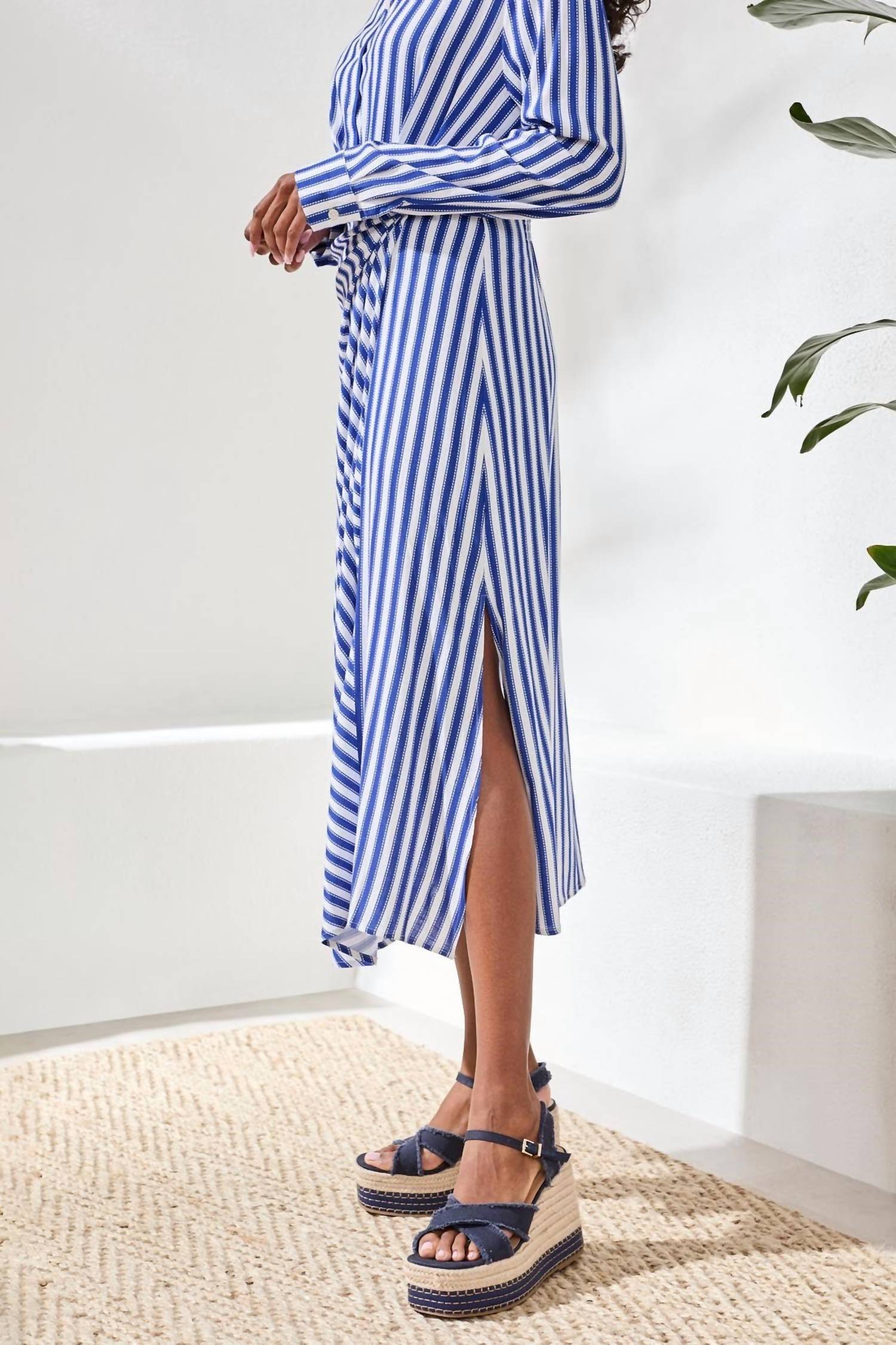 Tribal - Long Sleeve Waist Wrap Dress