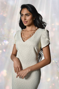 Frank Lyman - Embossed Brocade Knit Dress