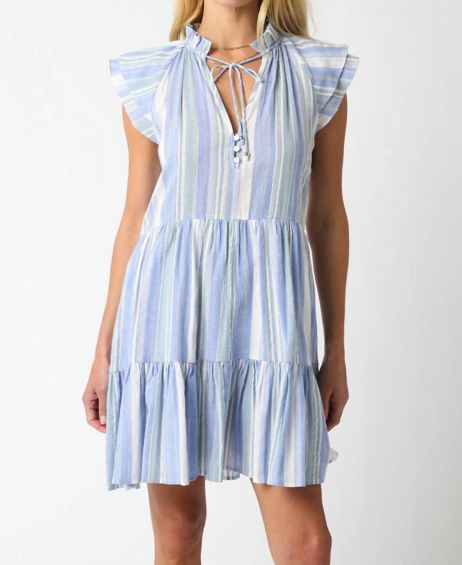 Olivaceous - Kaia Stripe Mini Dress