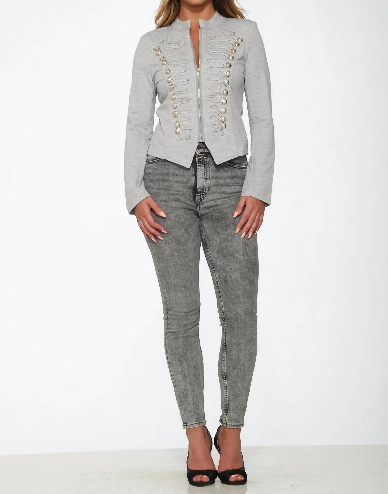 Orchid Bloom - Passementerie Detailed Military Jacket