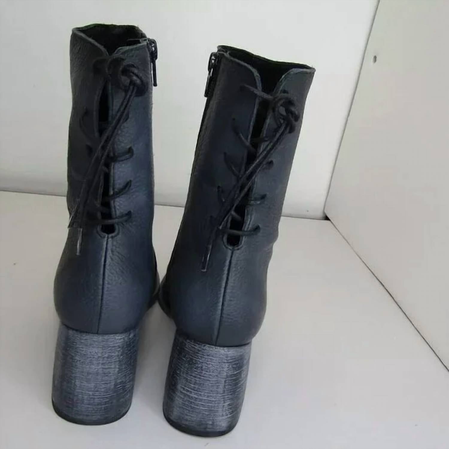 Free People Women's Livia Pointed Toe Backlace Boots in black - women's shoe - alternate view