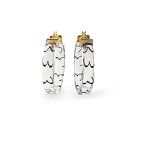 Gold & Honey - Women's Flat Lucite Hoop Earrings With Boobies