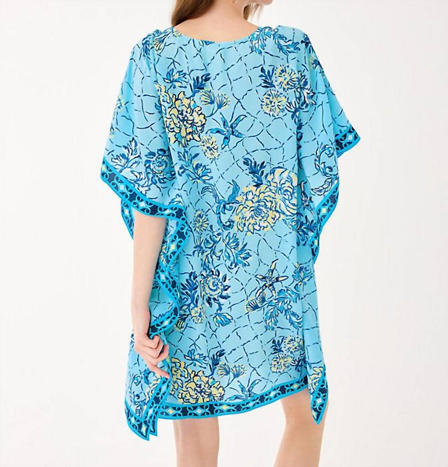 Lilly Pulitzer Lindamarie Silk Dress in bellevue blue - women's dress - alternate view