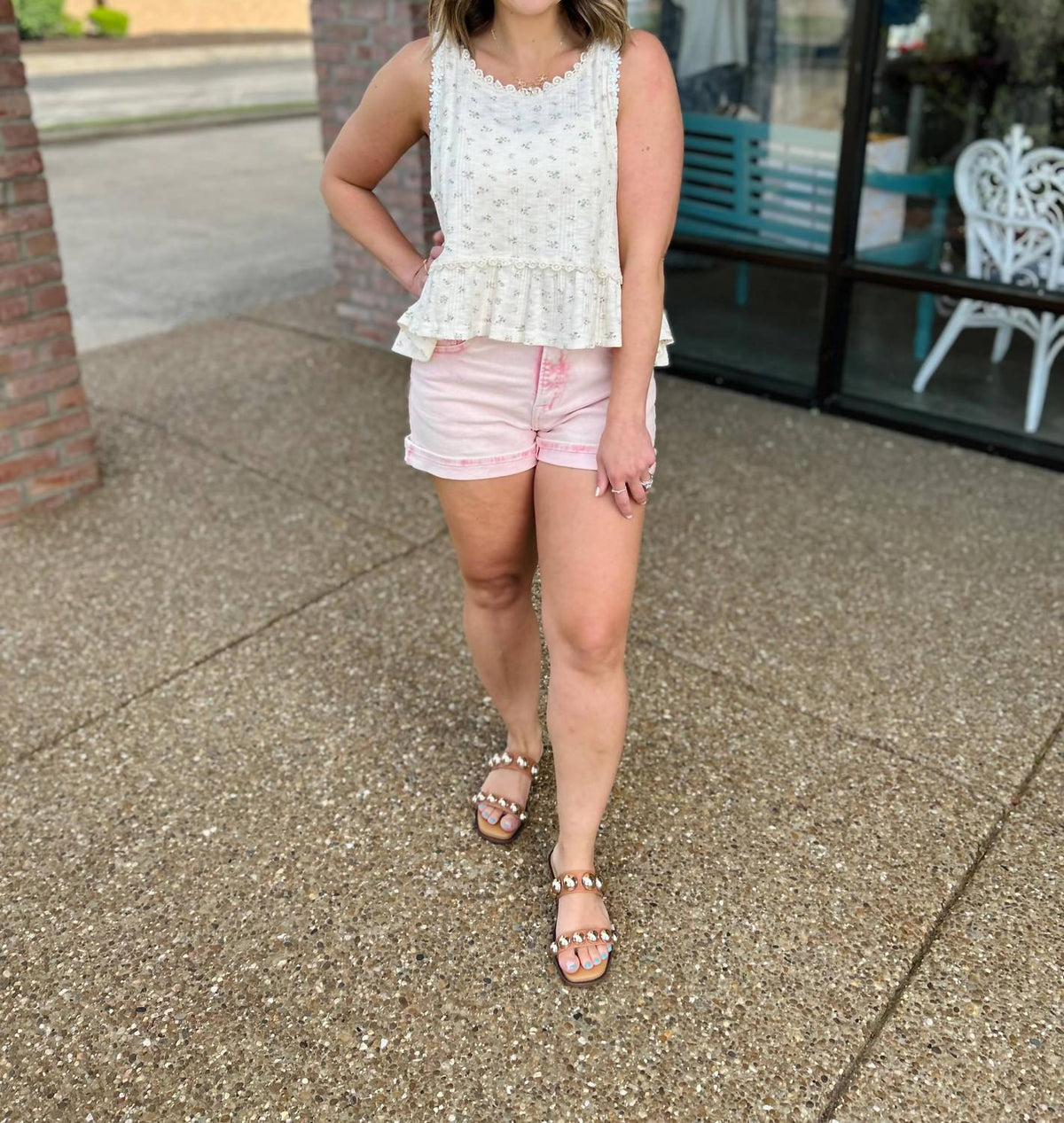 Pol - Daisy Daze Tiered Tank Top