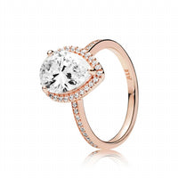 Pandora - Women's Sparkling Pear Halo Ring