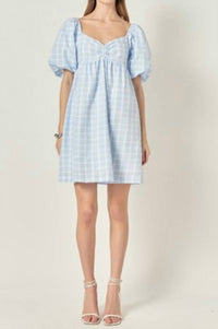 English Factory - Gingham Crush Mini Dress