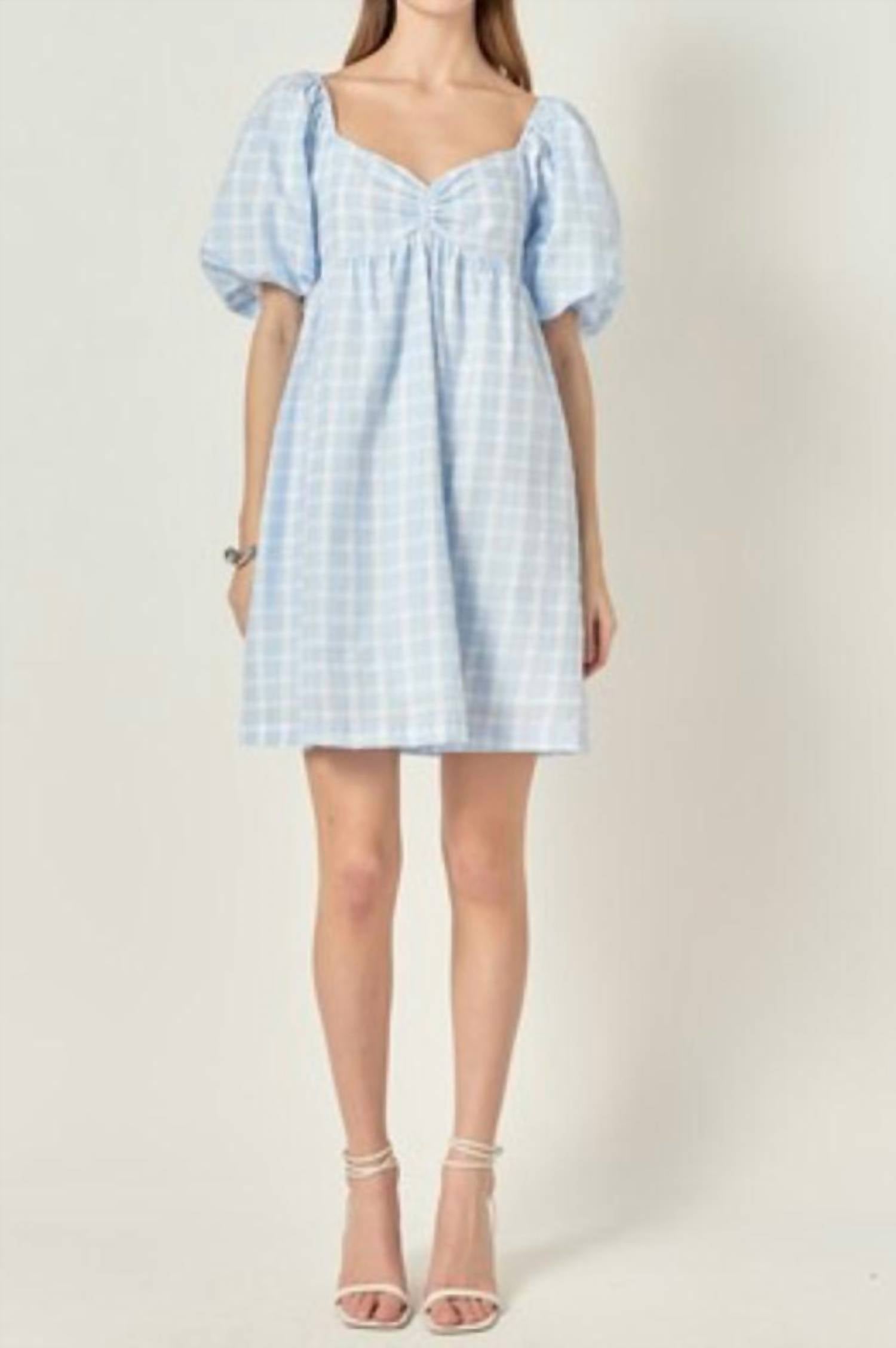 English Factory - Gingham Crush Mini Dress