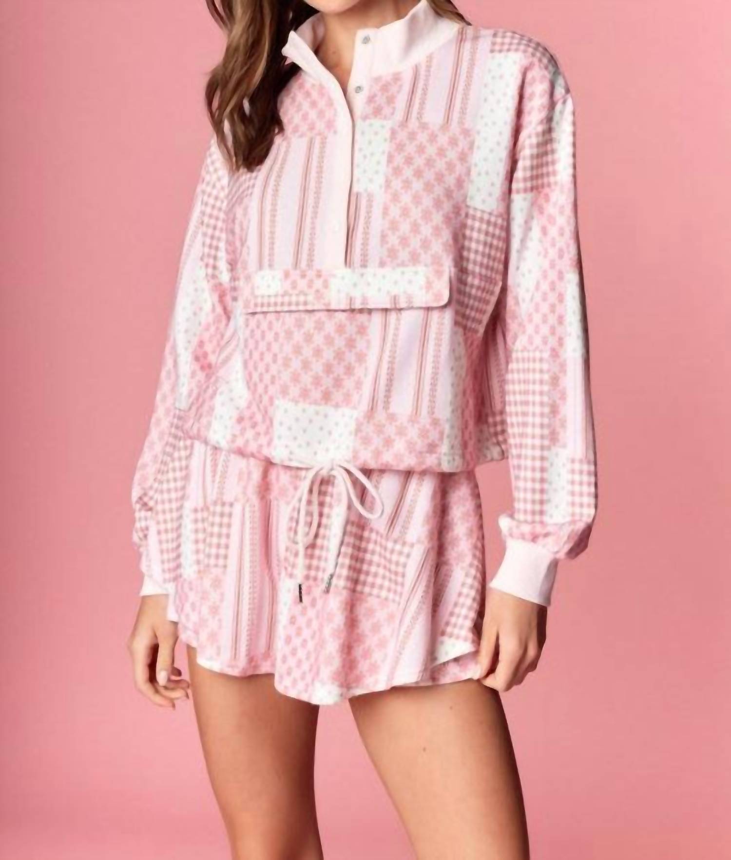 Rareraw - Blush Patchwork Skort Set