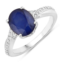 Diana M Jewels Women's Oval Natural Sapphire Fashion Ring (3.28 Ct) - Signature Plus in 14k white gold - women's jewelry