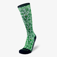 Zensah Unisex - Printed Running Sock in clovers and beer white - men's item - detail view