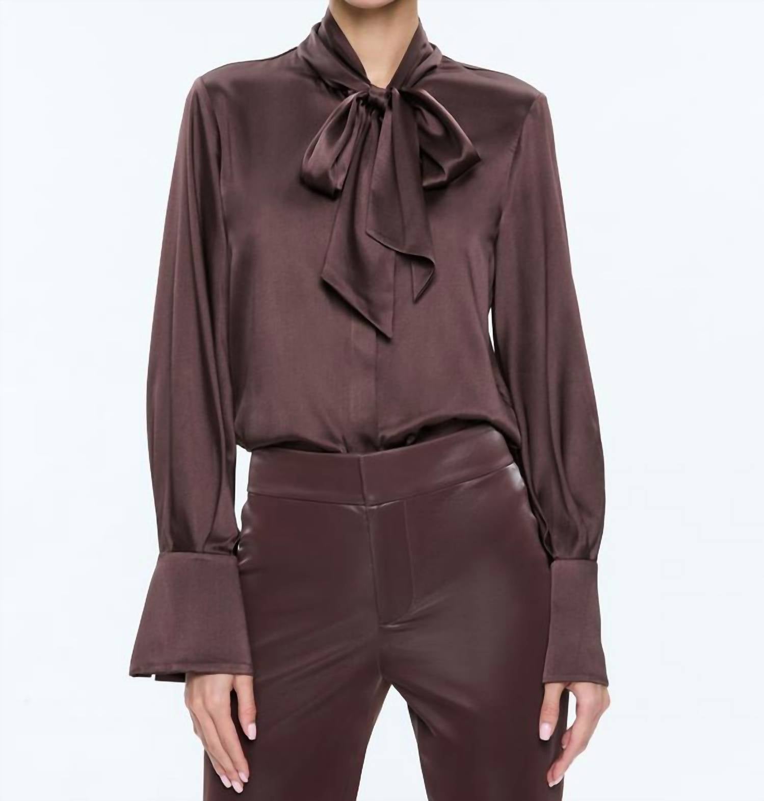 Alice + Olivia - Lloyd Slit Sleeve Button Down Blouse