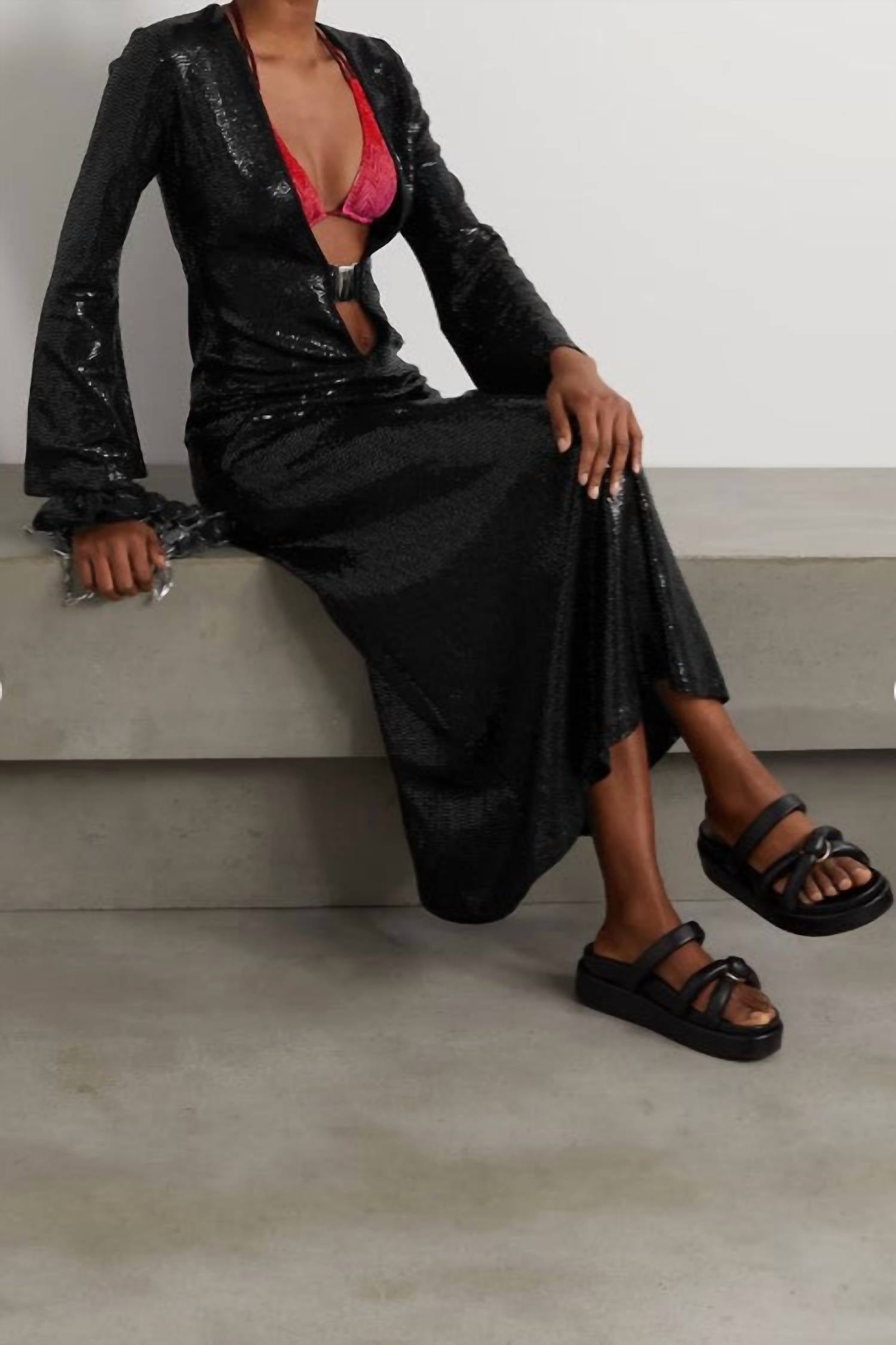 Dodo Bar Or - Nina Sequined Cutout Stretch-Jersey Maxi Dress