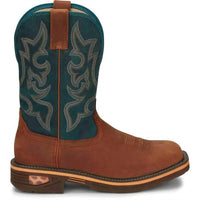Justin Boots Men's Nano Comp-toe Commander Resistor Work Boot in russet turquoise - men's boots - alternate view