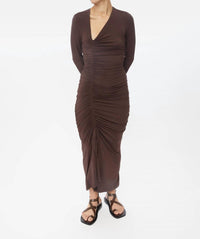 Dāl The Label - Ruched Asymmetric Midi Dress