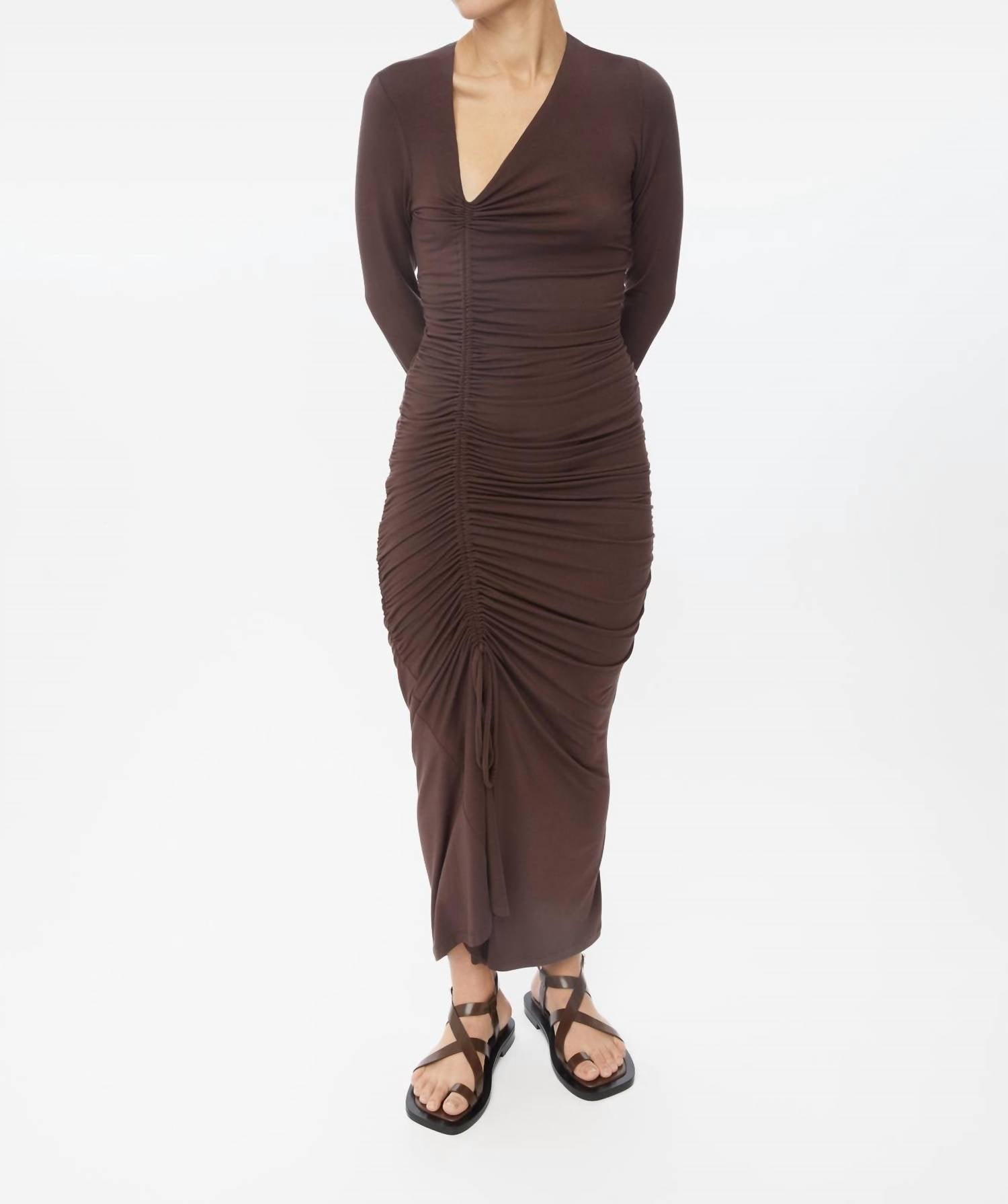 Dāl The Label - Ruched Asymmetric Midi Dress