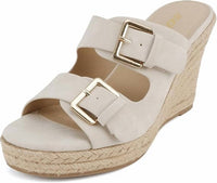 Soda - Women's Double Strap Wedge Sandal With Buckle Closures