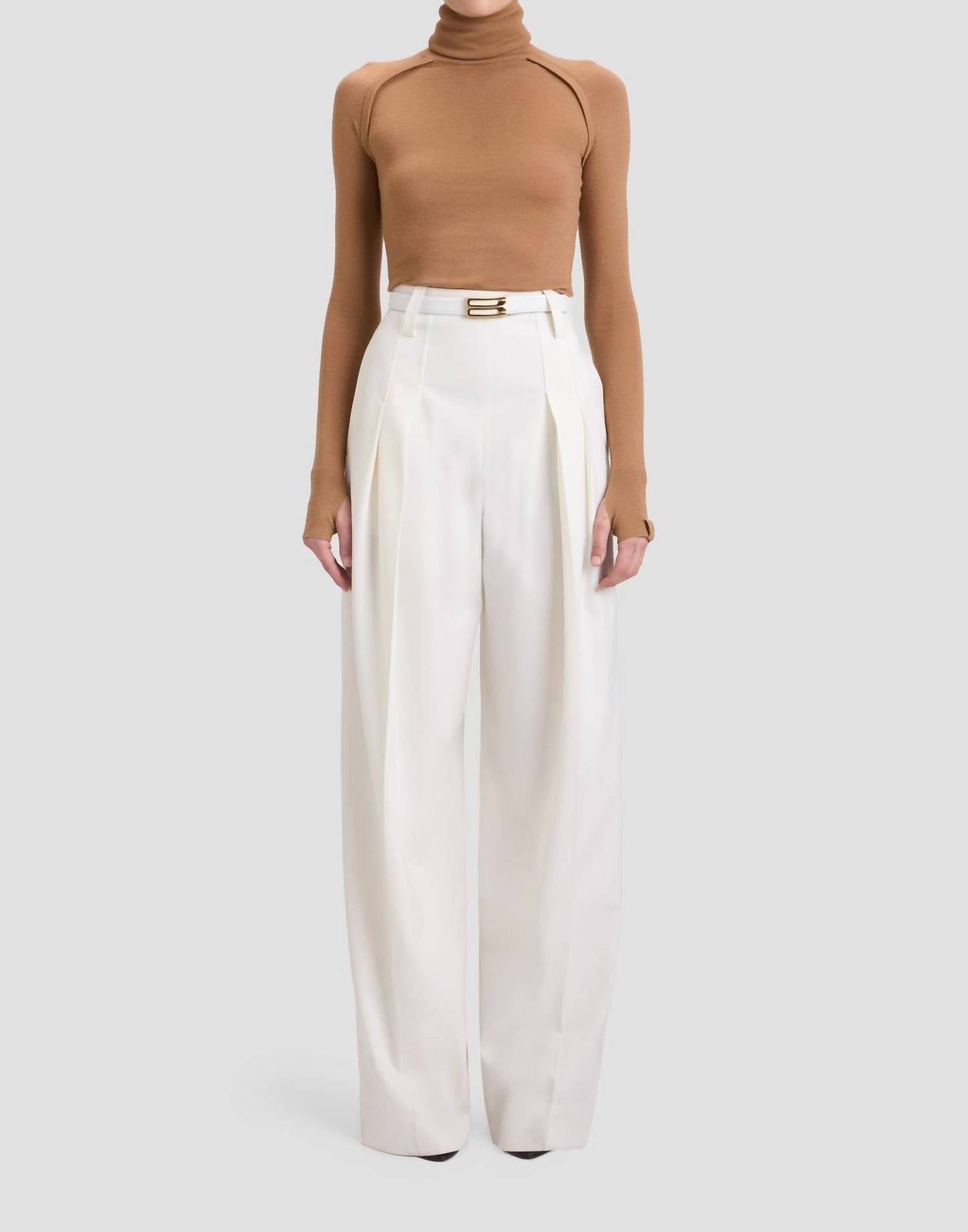 Victoria Beckham - Fresh Wool High Waisted Cinched Trouser