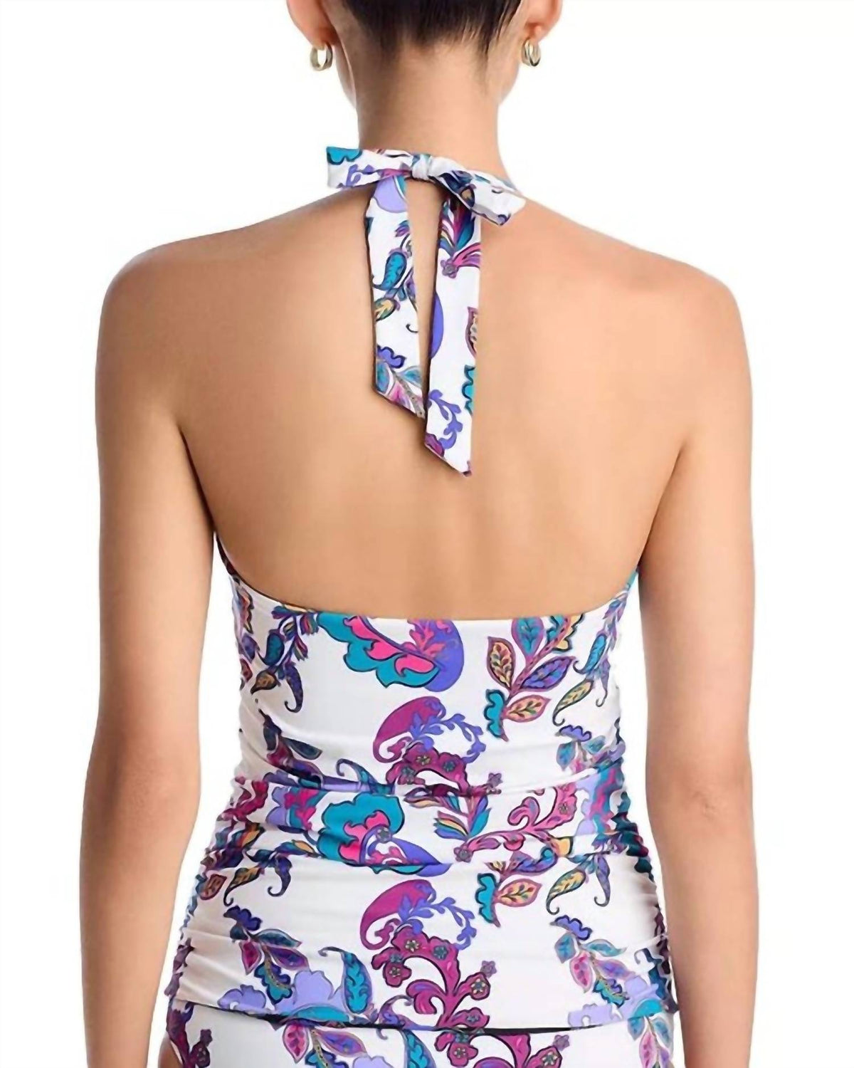 Johnny Was - REVERSIBLE HALTER RUCHED TANKINI
