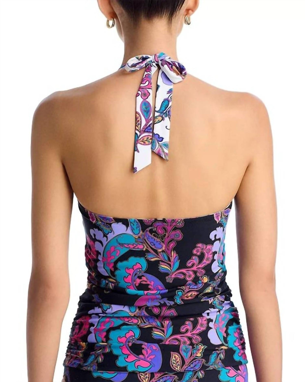 Johnny Was - REVERSIBLE HALTER RUCHED TANKINI
