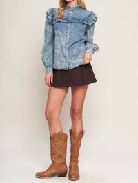 Flying Tomato - Acid Washed Denim Top