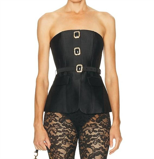 Self-Portrait - Women's Taffeta With Belt Bandeau Top