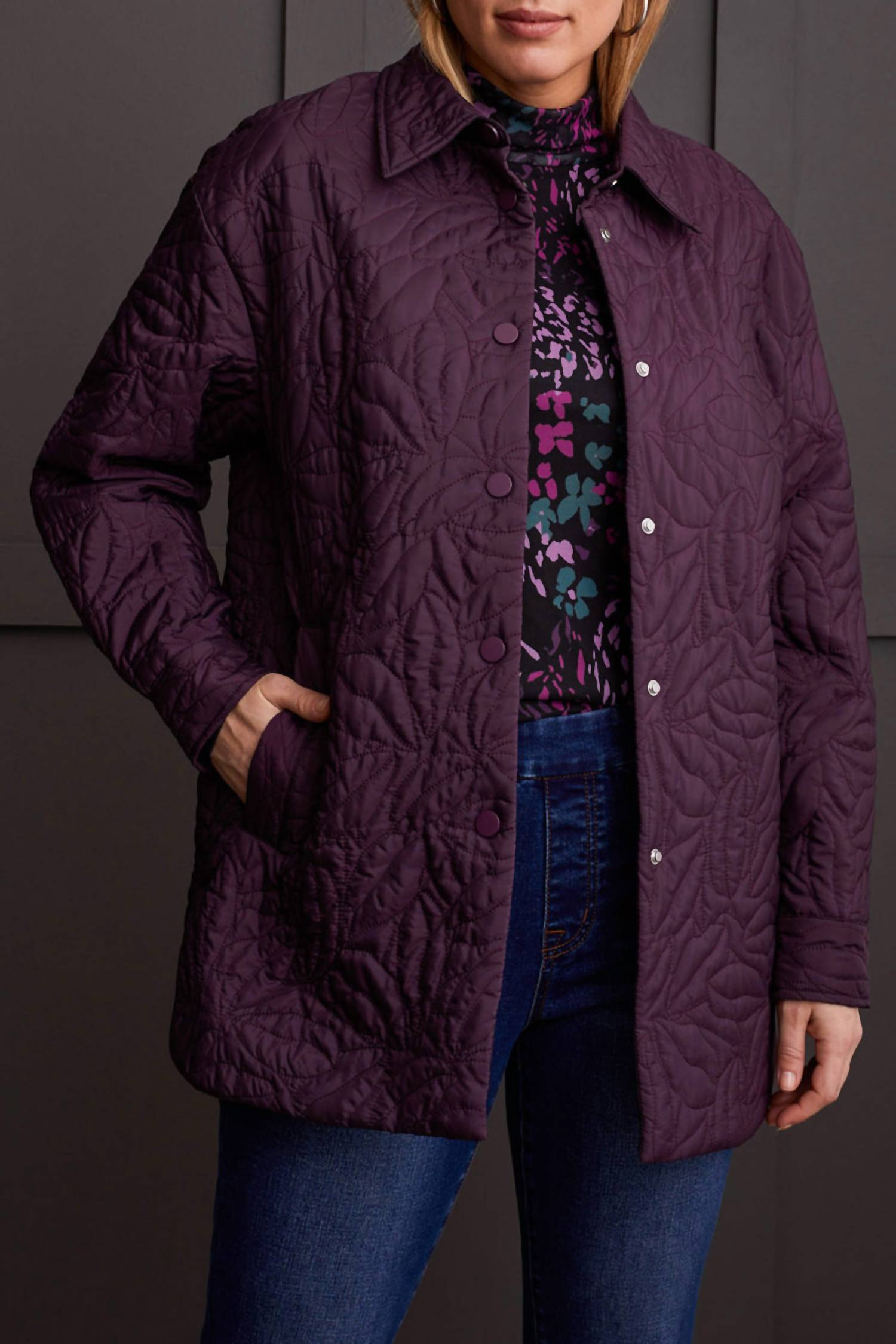 Tribal - Quilted Snapped Front Shacket