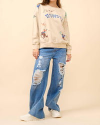 Blue B Western Graphic Howdy Sweatshirt in taupe - women's top - view 6