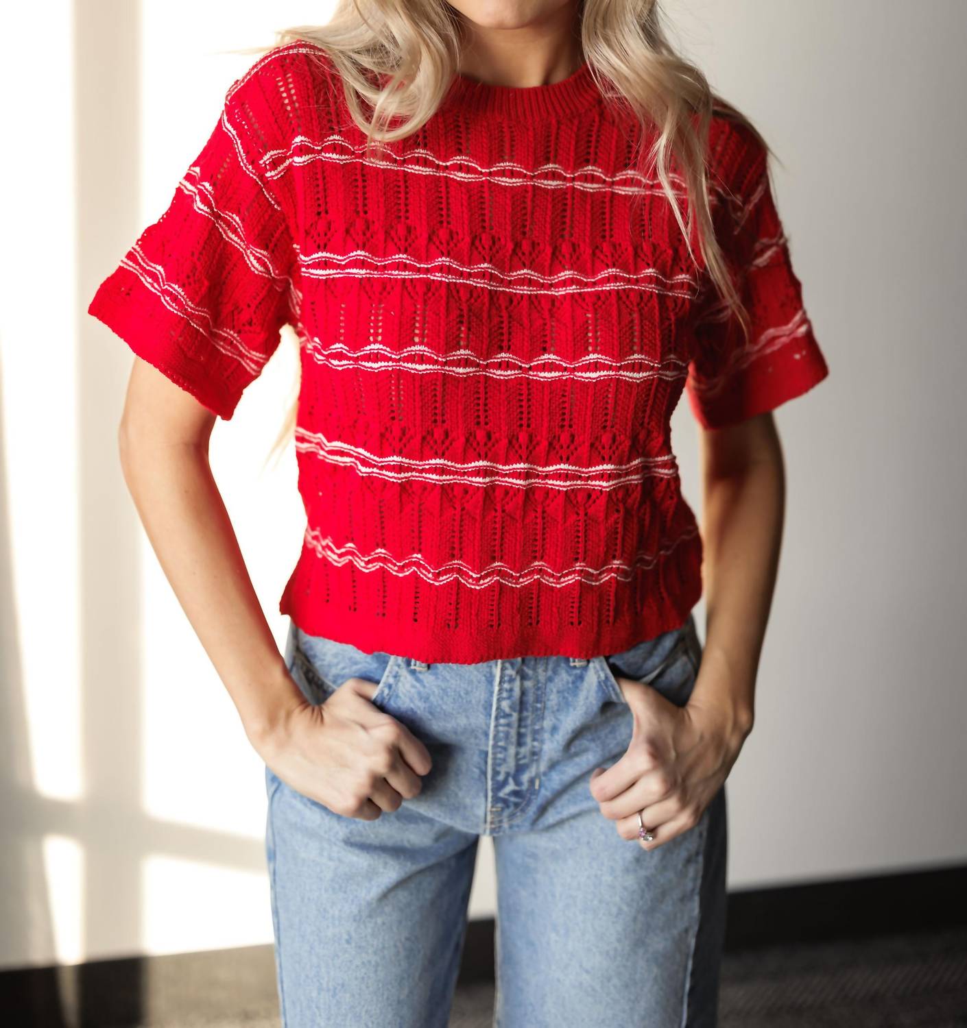 The GREii Forever Yours Top in red - women's t-shirt - alternate view