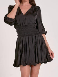 Elan - Smocked Waistband Mini Dress