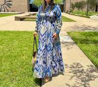 Guadalupe Design - Rambagh Ikat Kal Love-notes Maxi Dress