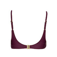 REHA LACE UP FRONT EMBROIDERED BIKINI TOP